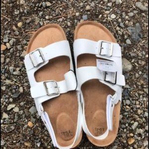NWOT Womans Size 11 White 2 Buckle Sandal